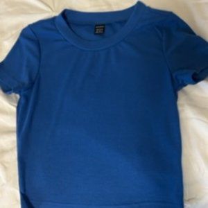 High-necked Royal Blue Short Sleeve